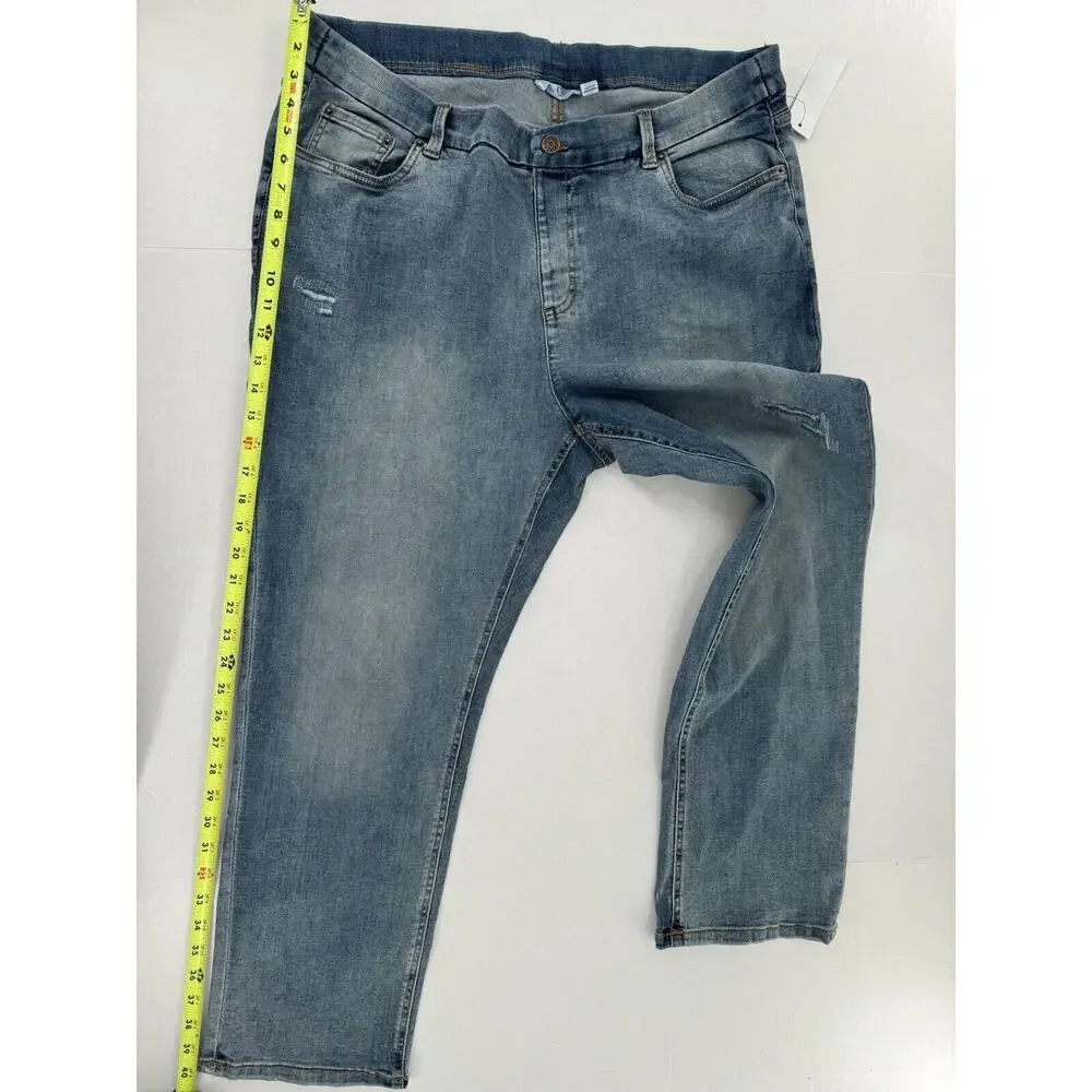 D & Co Pull On Denim Jeans Sz 24WP Plus Size 36/27 Distressed Stretch NWT - Picture 13 of 16